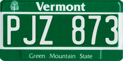 VT license plate PJZ873