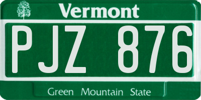 VT license plate PJZ876