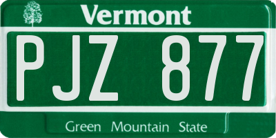 VT license plate PJZ877