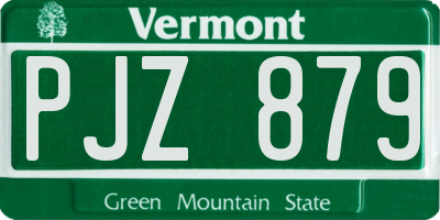 VT license plate PJZ879