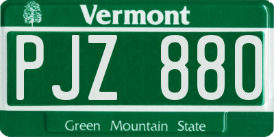 VT license plate PJZ880