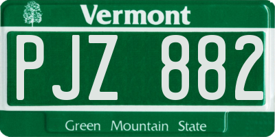 VT license plate PJZ882
