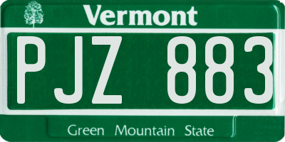VT license plate PJZ883