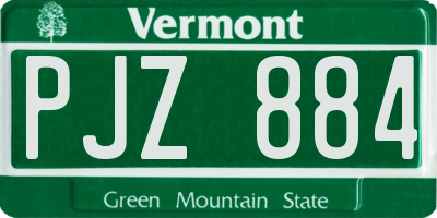 VT license plate PJZ884