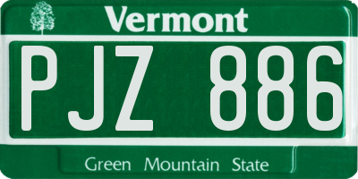 VT license plate PJZ886