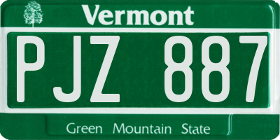 VT license plate PJZ887