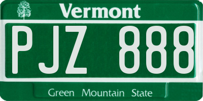 VT license plate PJZ888