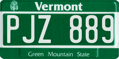 VT license plate PJZ889