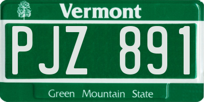 VT license plate PJZ891