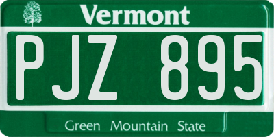 VT license plate PJZ895