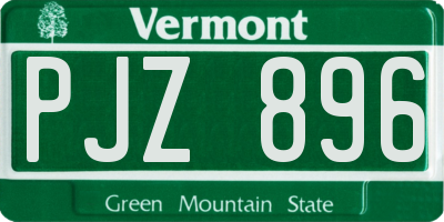 VT license plate PJZ896
