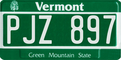 VT license plate PJZ897