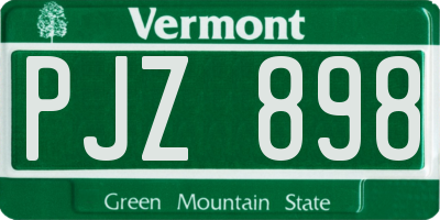 VT license plate PJZ898