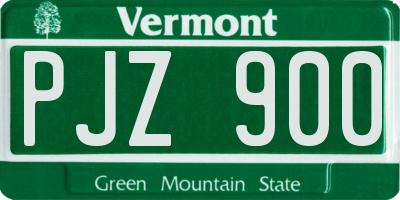 VT license plate PJZ900