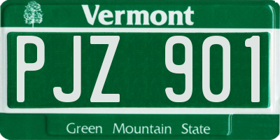 VT license plate PJZ901