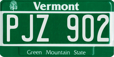 VT license plate PJZ902
