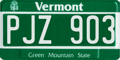 VT license plate PJZ903