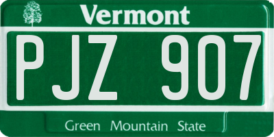 VT license plate PJZ907