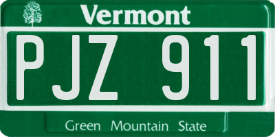 VT license plate PJZ911