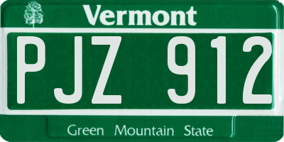VT license plate PJZ912