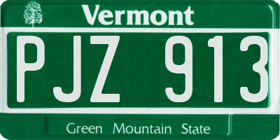 VT license plate PJZ913