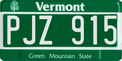 VT license plate PJZ915