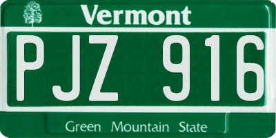 VT license plate PJZ916