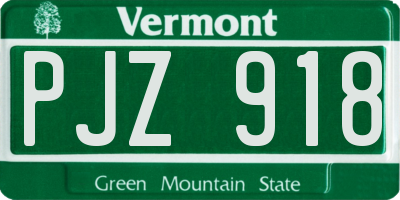 VT license plate PJZ918