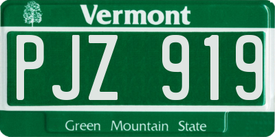 VT license plate PJZ919