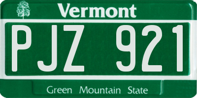 VT license plate PJZ921
