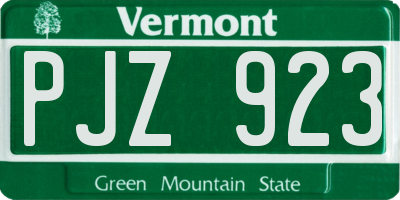 VT license plate PJZ923