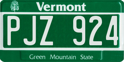 VT license plate PJZ924