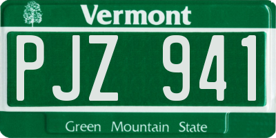 VT license plate PJZ941