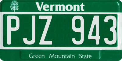 VT license plate PJZ943