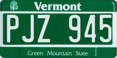VT license plate PJZ945