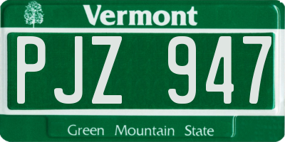 VT license plate PJZ947