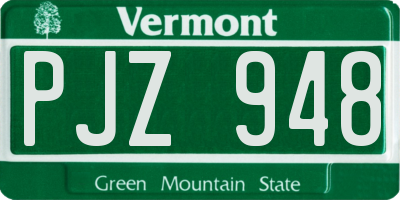 VT license plate PJZ948