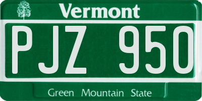 VT license plate PJZ950