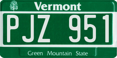 VT license plate PJZ951