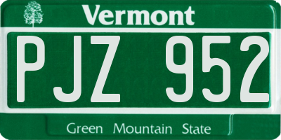 VT license plate PJZ952