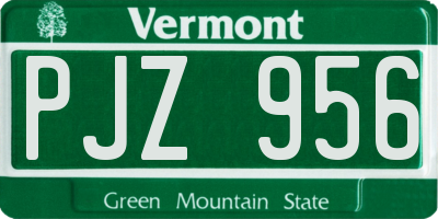 VT license plate PJZ956