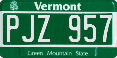 VT license plate PJZ957