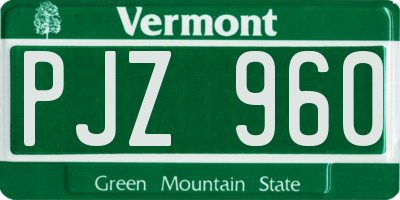 VT license plate PJZ960