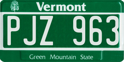 VT license plate PJZ963