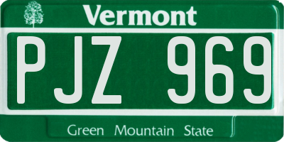 VT license plate PJZ969