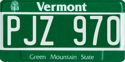 VT license plate PJZ970