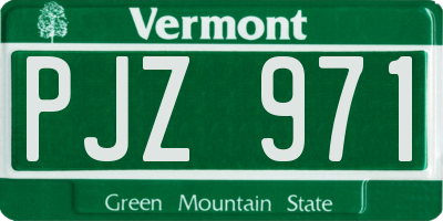 VT license plate PJZ971