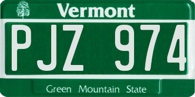 VT license plate PJZ974