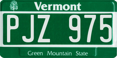 VT license plate PJZ975