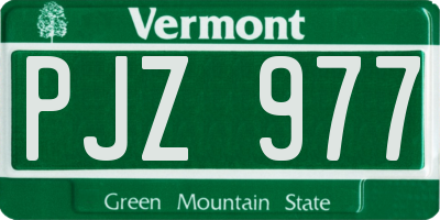VT license plate PJZ977